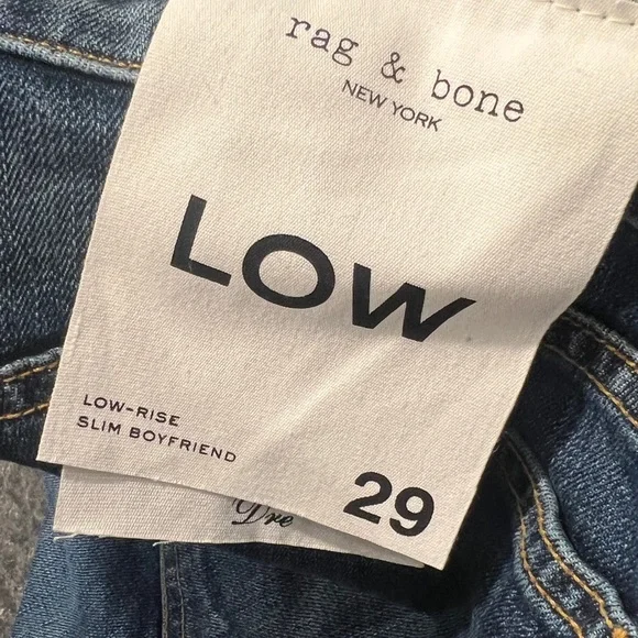 RAG & BONE Women’s Dre Low Rise Slim Boyfriend Jeans in Mariposa Size 29 NEW